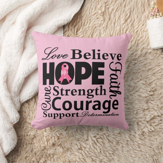 愛は印刷希望を-乳癌信じます クッション (ブランケット)