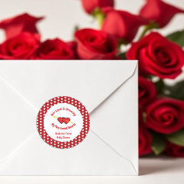 愛は双子の二人によって成長ハート ラウンドシール