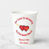愛は双子の二人によって成長ハート 紙コップ (正面)