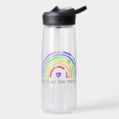愛は問題の全て |レインボーLGBTQIA+ ウォーターボトル (左面)