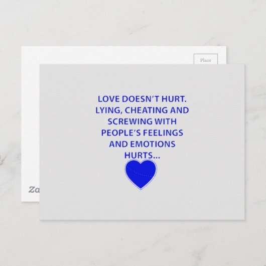愛は嘘をつく浮気の人々の感情を傷つけない ポストカード (正面/裏面)