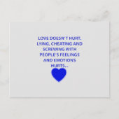 愛は嘘をつく浮気の人々の感情を傷つけない ポストカード (正面)