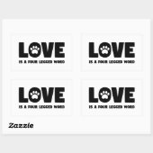 愛は四足語 長方形シール (シート)