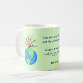 愛は地球の詩と芸術の名前を尊敬パーソナライズされた コーヒーマグカップ (正面左)