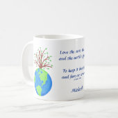愛は地球の詩と芸術の名前を尊敬パーソナライズされた コーヒーマグカップ (正面左)
