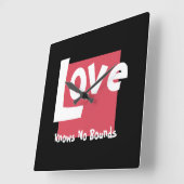 愛は境界を知らない黒いアクリル壁時計 スクエア壁時計 (傾斜)