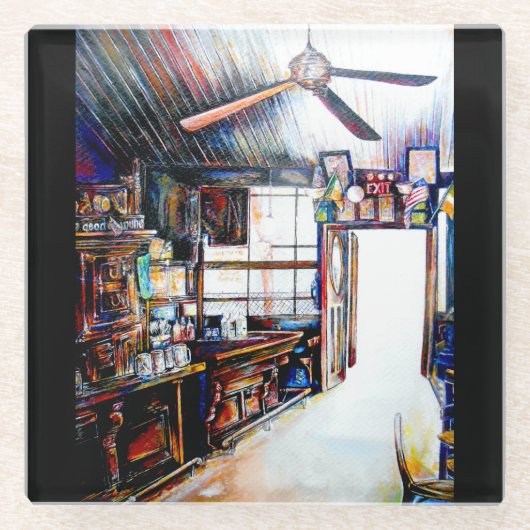 愛は壁ではなく、橋だ ガラスコースター (正面)