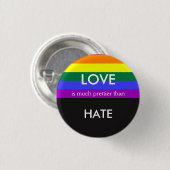 愛は大いに嫌いかわいらしのゲイプライド平等 缶バッジ (正面&裏面)