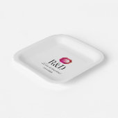 愛は大切ピンクの結婚宝石 ペーパープレート (傾斜あり)