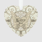 愛は天使の翼とハート オーナメント (正面)
