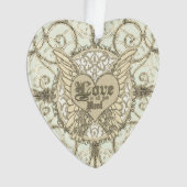 愛は天使の翼とハート オーナメント (正面)