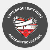愛は家庭内暴力を終わらせてはならない ラウンドシール (正面)