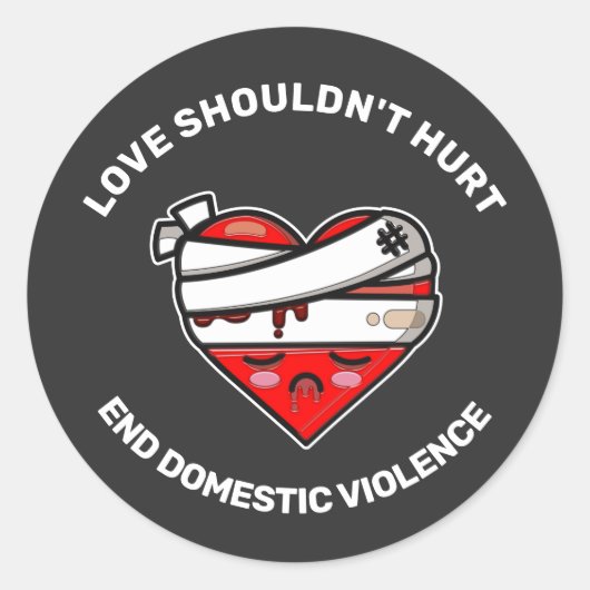 愛は家庭内暴力を終わらせてはならない ラウンドシール (正面)