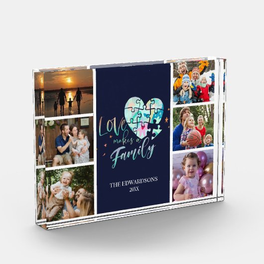 愛は家族の木箱の看板を作る フォトブロック (左)