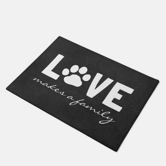 愛は家族を作る |ドッグポープリント |カスタマイズ可能 ドアマット (アングル)