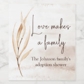 「愛は家族を作る」養子縁組シャワー ワインラベル (シングルラベル)