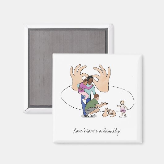 愛は家族を作るASL磁石 マグネット (正面/裏面)