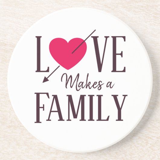愛は家族-採用のギフト--を作ります コースター (正面)