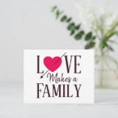 愛は家族-採用の発表--を作ります インビテーションポストカード (スタンド正面)
