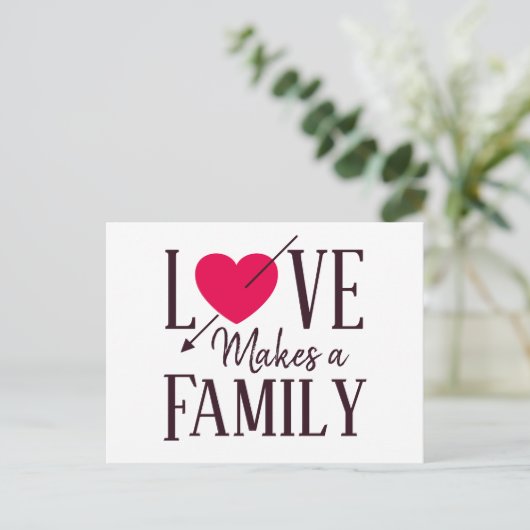 愛は家族-採用の発表--を作ります インビテーションポストカード (スタンド正面)