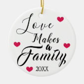 愛は家族-擁護施設の採用--を作ります セラミックオーナメント (正面)