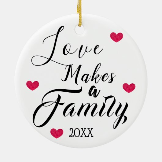 愛は家族-擁護施設の採用--を作ります セラミックオーナメント (裏面)