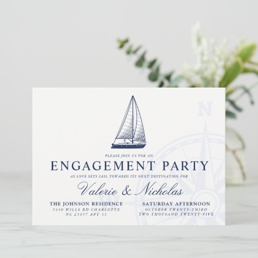 愛は帆|航海のな婚約パーティの招待を置きます 招待状 (スタンド正面)