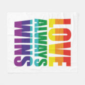 愛は常に勝つ フリースブランケット (正面(横))