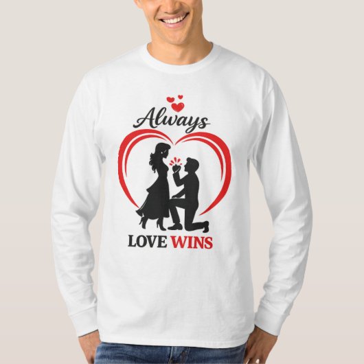愛は常に勝つ ユニセックス長袖シャツ Tシャツ (正面)
