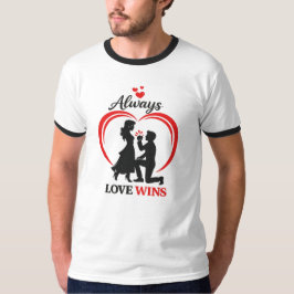 愛は常に勝つ レトロ リンガーTシャツ Tシャツ