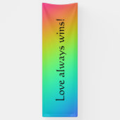 "愛は常に勝つ"明るい虹のグラデーショ結婚ン 横断幕 (縦)