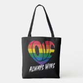 愛は常に勝つLGBTQプライド トートバッグ (裏面)