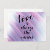 愛は常に答えパープル引用文 空白の ポストカード (正面/裏面)