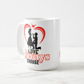 💖愛は常に選クラシック択マグカップ – "私はあなたを愛する" P コーヒーマグカップ (正面左)