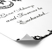 愛は常に魅了された月の木と鹿のカップル ポスター (角)