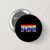 愛は常にASLろう者認識度ゲイプライドLGB 缶バッジ (正面&裏面)
