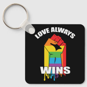 愛は常にLGBTゲイを勝ち取る キーホルダー