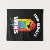 愛は常にLGBTゲイを勝ち取る タペストリー (正面(横))