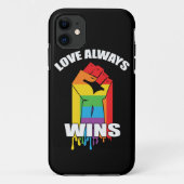 愛は常にLGBTゲイを勝ち取る Case-Mate iPhoneケース (裏面)