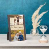 愛は幸福カップルの記念日の写真を笑う フォトプラーク (側面)