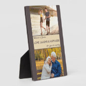 愛は幸福カップルの記念日の写真を笑う フォトプラーク (側面)