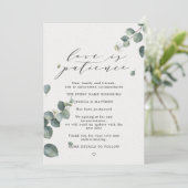 愛は延期された忍耐のユーカリの結婚式 案内状 (スタンド正面)