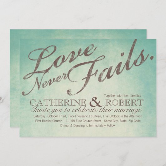 愛は必素朴結婚ず 招待状 (正面/裏面)