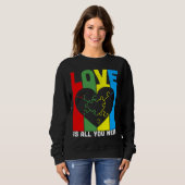 愛は必要なものすべて自閉症ハートパズル スウェットシャツ (正面フル)