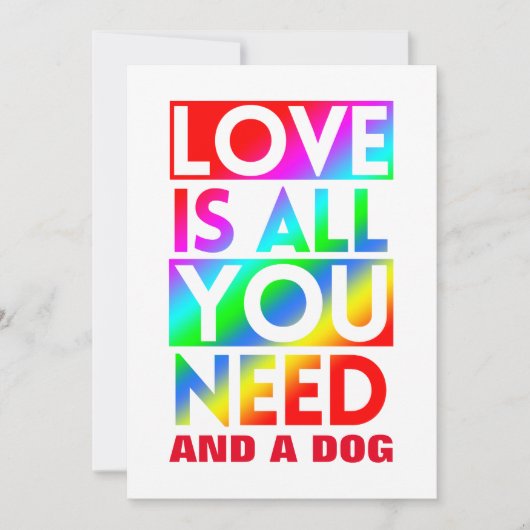 愛は必要なものであり、犬である 招待状 (正面)
