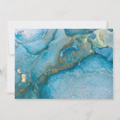 愛は忍耐のターコイズ＆ゴールド延期結婚式カード 招待状 (裏面)