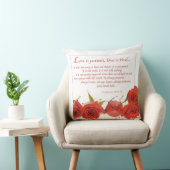 愛は忍耐の赤いバラ クッション (椅子)