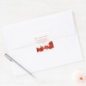 愛は忍耐の赤いバラ スクエアシール (封筒)