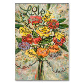 愛は忍耐強いですの1枚のCorinthiansの祈りの言葉カード テーブルナンバー (正面)