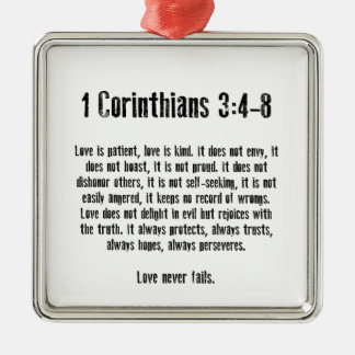 愛は忍耐強いです メタルオーナメント